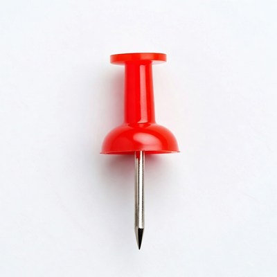 Red push pin isolated