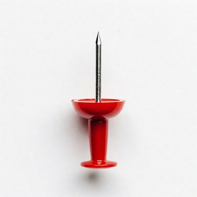 Red push pin isolated