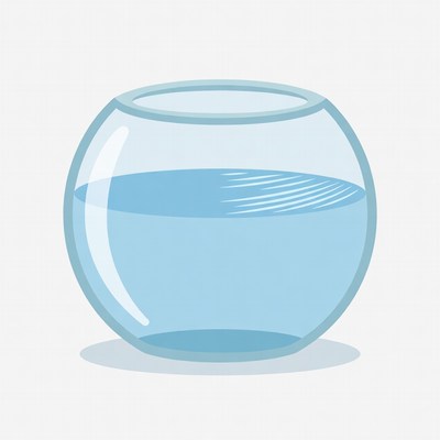 Clear Glass Fishbowl with Water