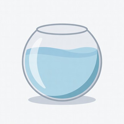Glass Fish Bowl with Water