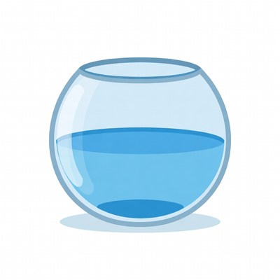 Blue Fishbowl Illustration