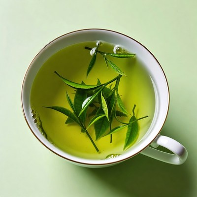Green Tea with Fresh Leaves