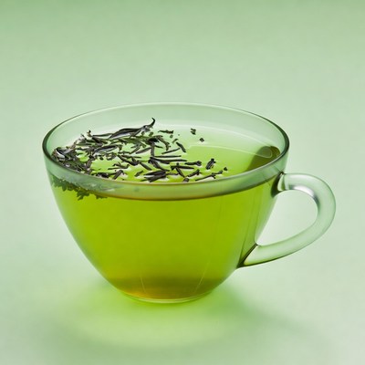 Green Tea in Glass Cup