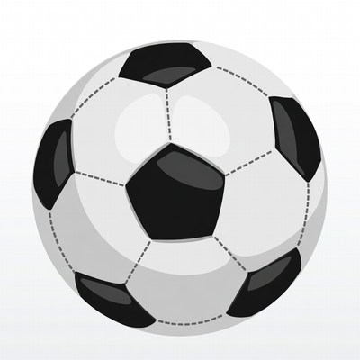 Black and white soccer ball illustration