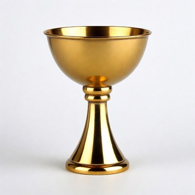 Golden Chalice on White Background