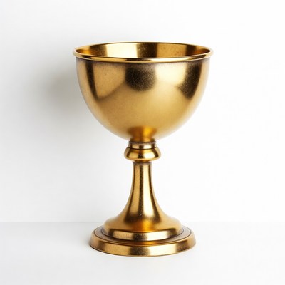 Golden Chalice on White Background