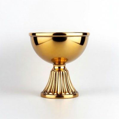 Golden Chalice on White Background