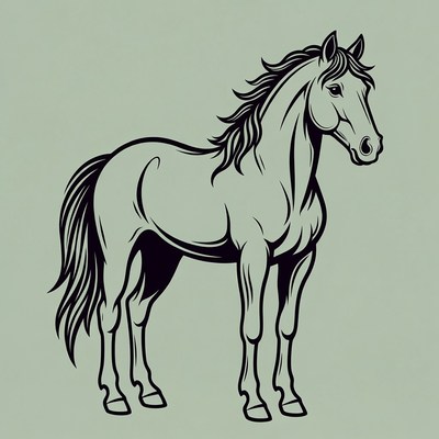 Standing Horse Illustration