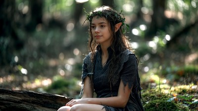 Young elf girl in forest