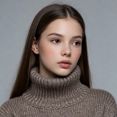 Young woman in turtleneck sweater
