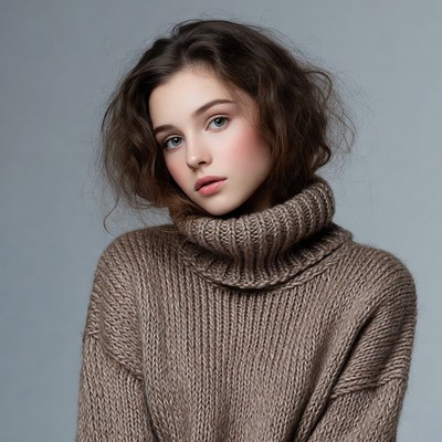 Young woman in turtleneck sweater