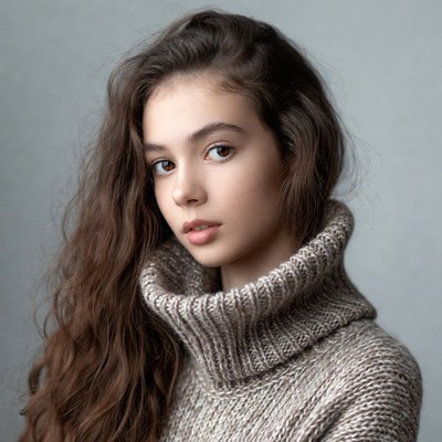 Young woman in turtleneck sweater