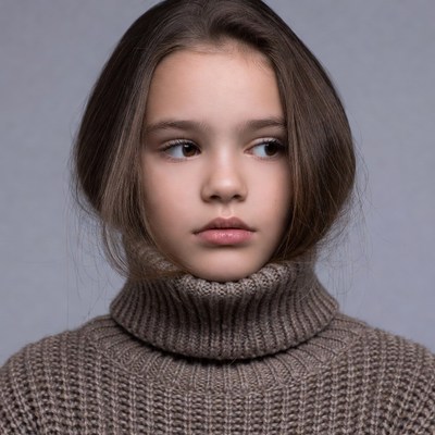 Girl in turtleneck sweater