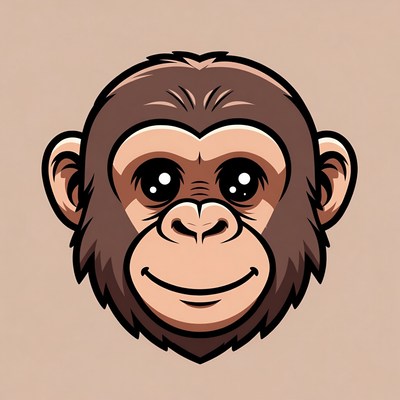 Cute cartoon monkey face
