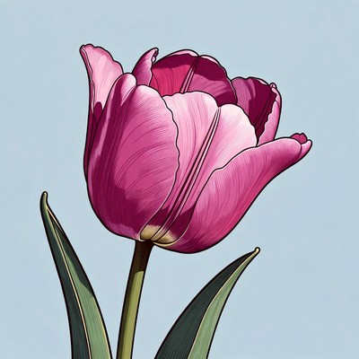 Pink Tulip Flower Illustration