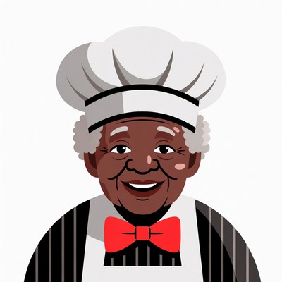Smiling African-American Chef Woman Illustration