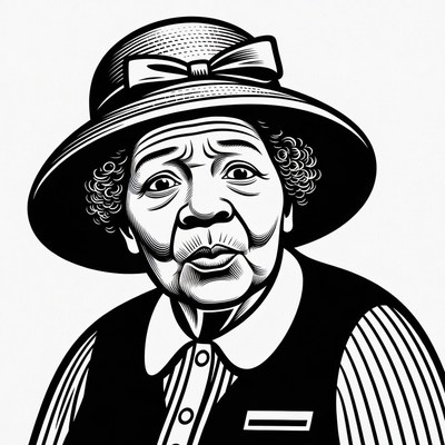 Elderly African-American woman in hat