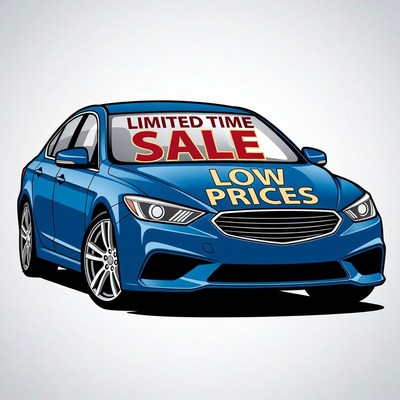 Blue sedan with limited time sale