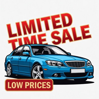 Limited Time Sale Blue Car