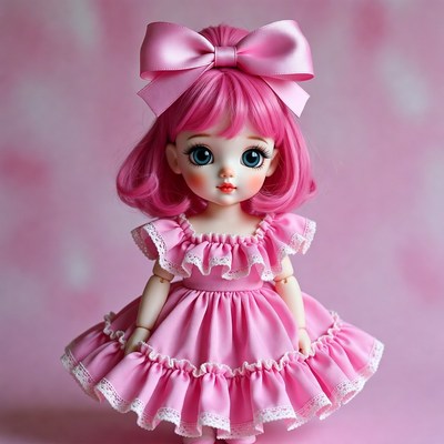 Pink Doll with Big Bow