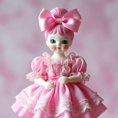 Pink Doll with Big Bow