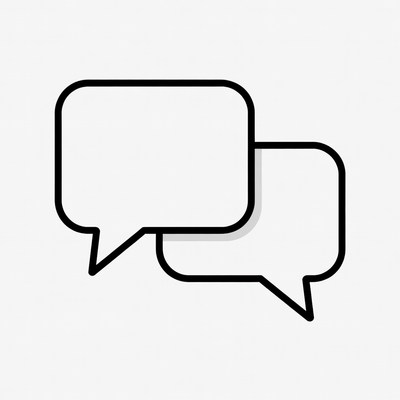 Two overlapping speech bubbles