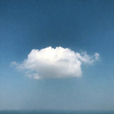 Fluffy White Cloud in Blue Sky