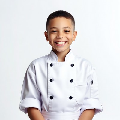 Young boy in chef uniform