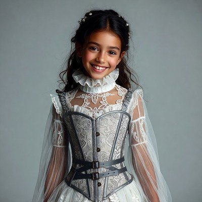 Girl in lace corset dress