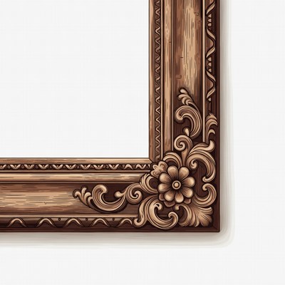 Ornate Wooden Picture Frame Illustration