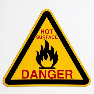 Hot Surface Danger Warning Sign