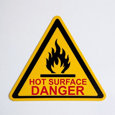 Hot Surface Danger Warning Sign