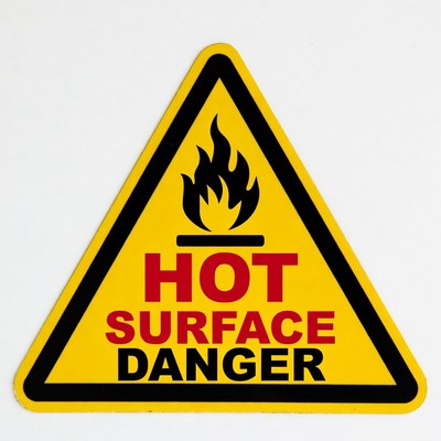 Hot Surface Danger Warning Sign