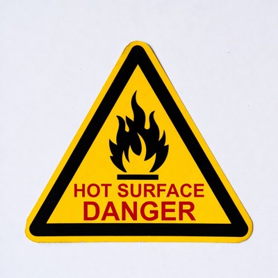 Hot Surface Danger Warning Sign