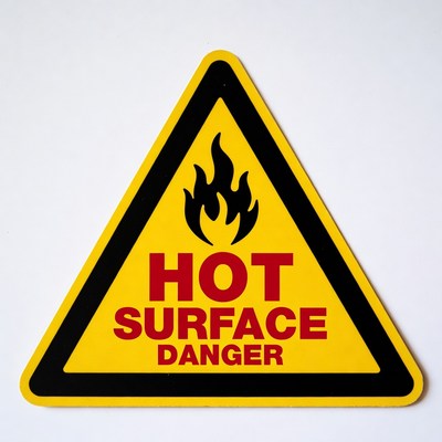Hot Surface Danger Warning Sign