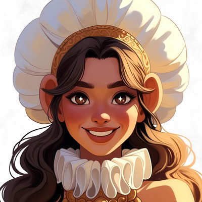Smiling Woman in Chef Hat Illustration