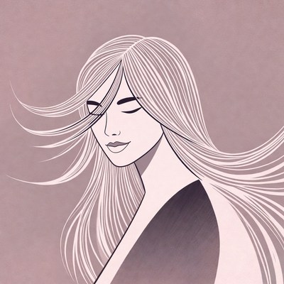 Woman with flowing white hair