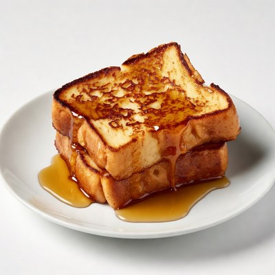 French Toast Drizzled with Maple Syrup
