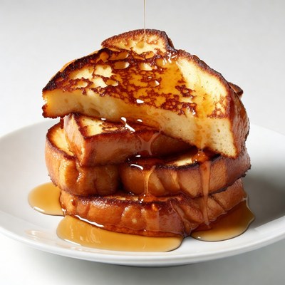 French Toast Drizzled with Maple Syrup