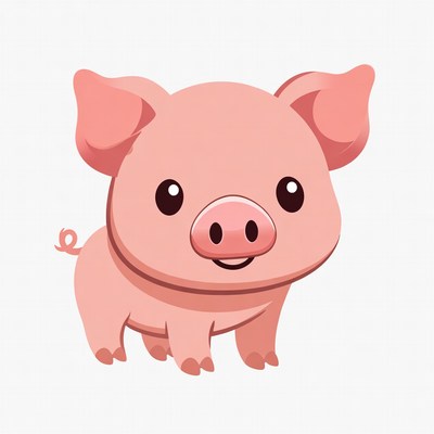Cute pink pig illustration