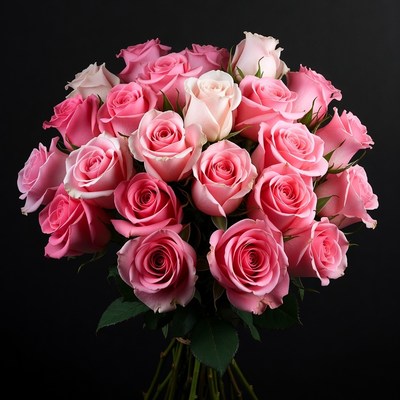 Pink and White Rose Bouquet