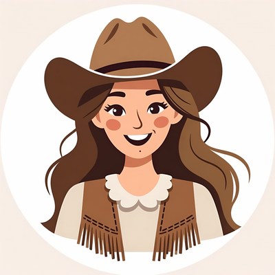 Smiling Woman Wearing Cowboy Hat