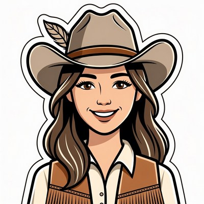 Cowgirl wearing cowboy hat