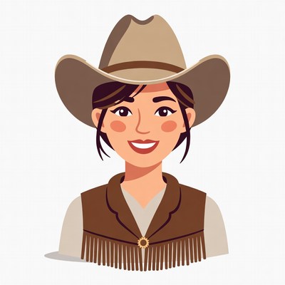Cowgirl wearing hat and vest