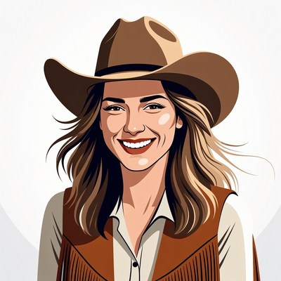 Smiling woman in cowboy hat
