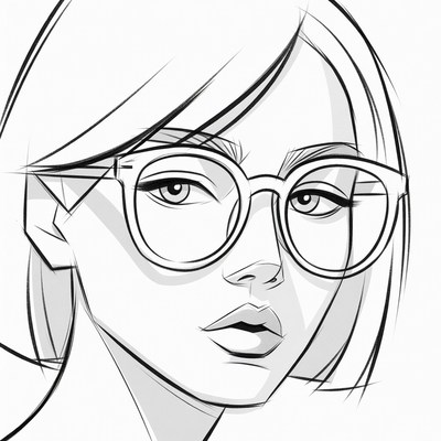 Woman with glasses illustration