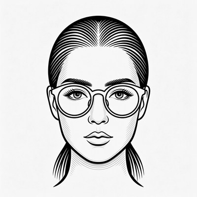 Woman wearing glasses illustration