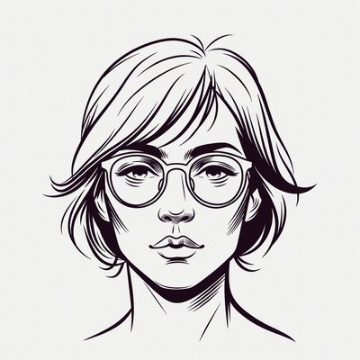 Woman wearing glasses portrait