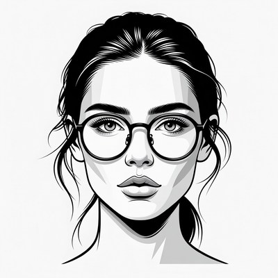 Woman wearing glasses portrait