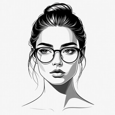 Woman with glasses in bun hairstyle
